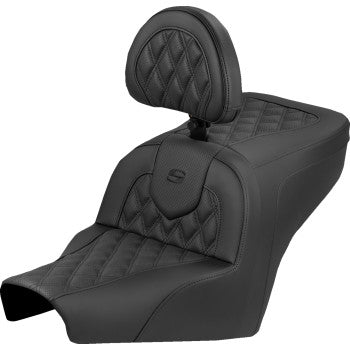 SADDLEMEN Roadsofa™ Seat - Lattice Stitch - With Backrest - BMW R18 '22-'25 B22-07-182BR