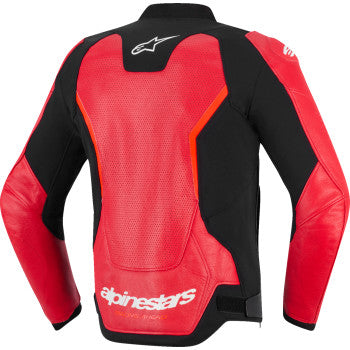 ALPINESTARS Jacket Lthr Gp Force Air Flo Rd/Rd Fl 58 3100326-3155-58