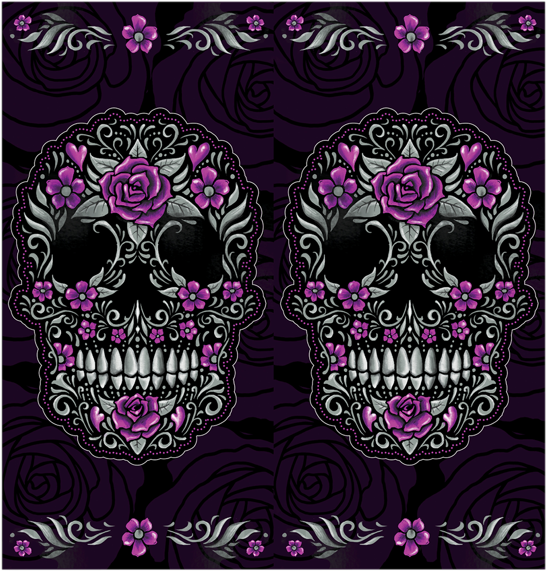 LETHAL THREAT Neck Scarf - Floral Skull NS90807
