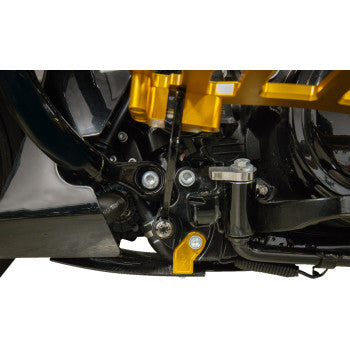 THRASHIN SUPPLY CO. Skid Plate - Carbon Fiber/Gloss - With Gold Brackets - FLHX/FLTRX TSC-3034-5