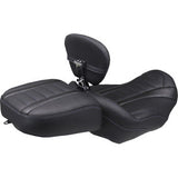 MUSTANG Deluxe Touring Solo Seat - w/ Backrest - Sky Blue Stitch - FLT/FLH '23-'25 89401SB