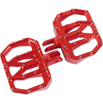 THRASHIN SUPPLY CO. Mini Aggressor Floorboards - Red - Front TSC-2031-2-SF