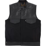 THRASHIN SUPPLY CO. Kanan Leather/Denim Riding Vest - Black - Medium TMJ-13-09