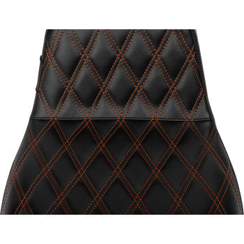 LE PERA Tailwhip Daddy Long Legs Seat - Burnt Orange Double Diamond Stitch - FLH/FLT '23-'24 LV-587DLDD-OB4