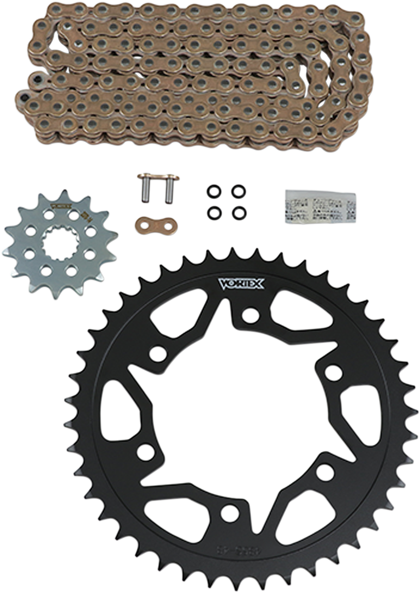 VORTEX Chain and Sprocket Kit - WSS - Gold - Yamaha YZF-R3/MT-03 CKG6385