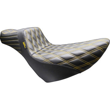 LE PERA Tailwhip Daddy Long Legs Seat - Double Diamond - Gold Stitch - FL/FX '18-'26  LYR-580DLDD-GD02