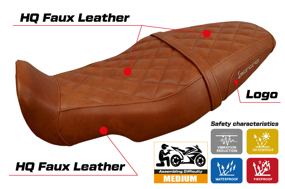 Tappezzeria Italia Benelli Leoncino 800 2022-2025 Seat Cover in Brown Vintage