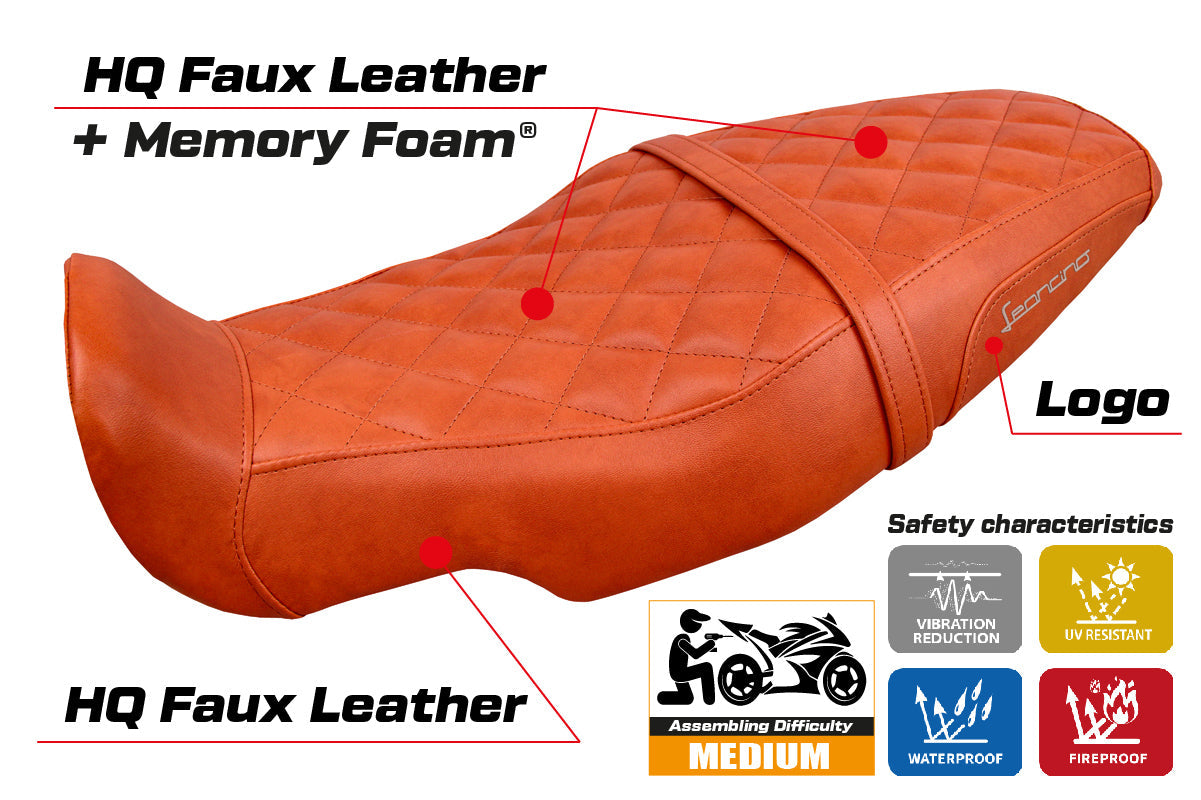 Tappezzeria Italia Benelli Leoncino 800 2022-2025 Seat Cover Comfort in Brick Vintage