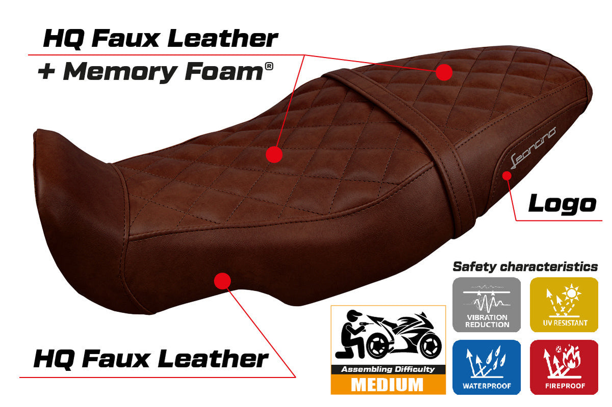 Tappezzeria Italia Benelli Leoncino 800 2022-2025 Seat Cover Comfort in Dark Brown Vintage