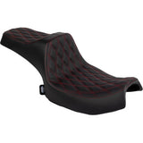 DRAG SPECIALTIES SEATS Predator III 2-Up Seat - Vinyl - Double Diamond - Red Stitch - Chieftain '25/Challenger '20-'25 0810-2468