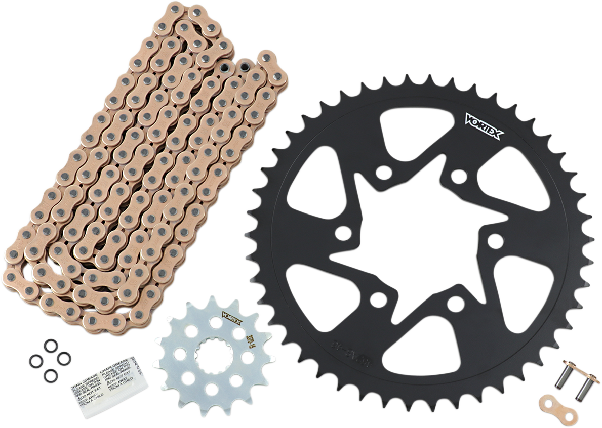 VORTEX Chain and Sprocket Kit - WSS - Gold - Kawasaki Z650/RS CKG6394