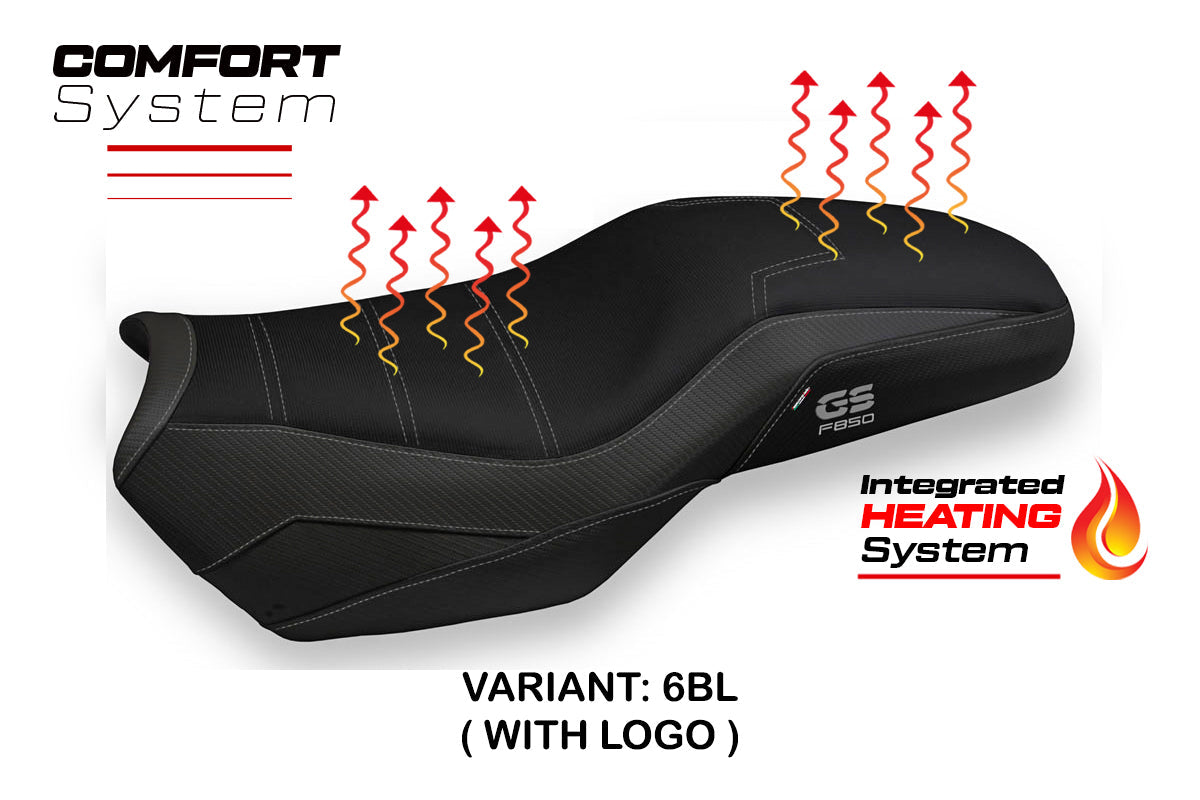 Tappezzeria Italia BMW F850GS 2019-2024 Comfort Heated Seat Cover in Black