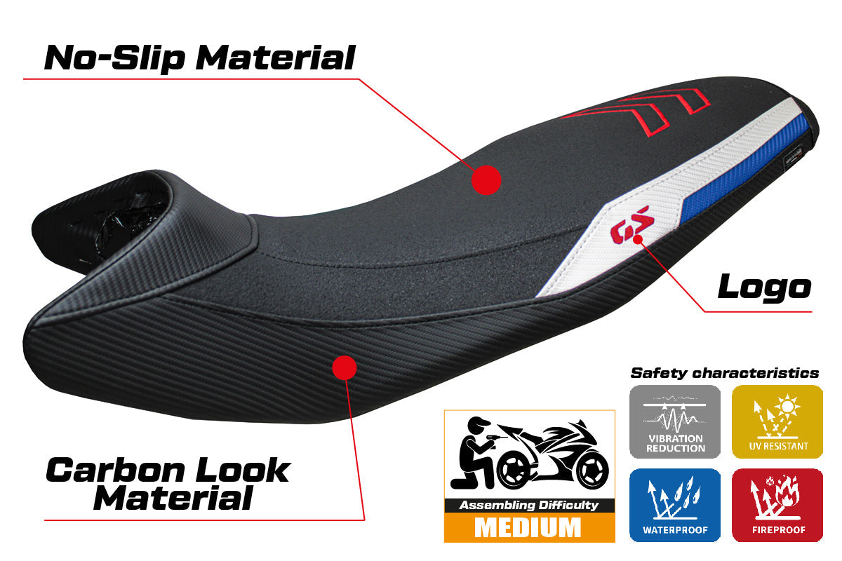 Tappezzeria Italia BMW F900GS 2024-2025 Seat Cover Ultragrip Blue Red White