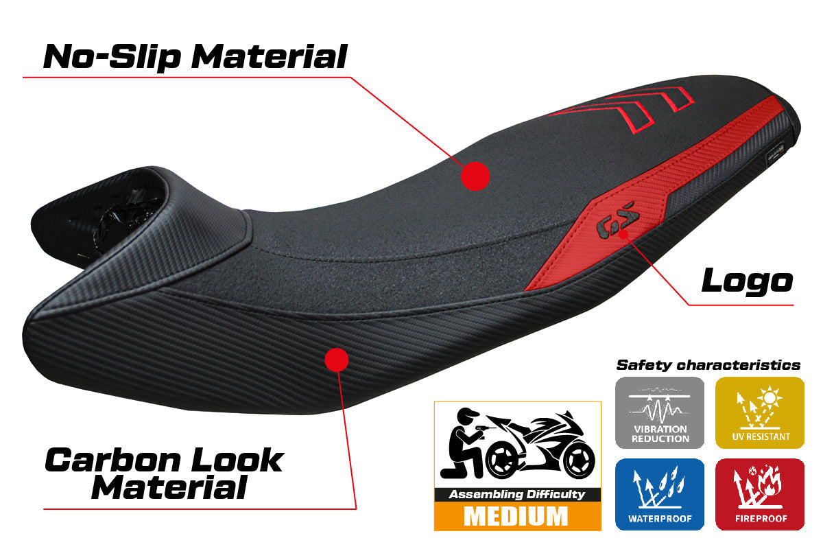 Tappezzeria Italia BMW F900GS 2024-2025 Seat Cover Ultragrip Red Black