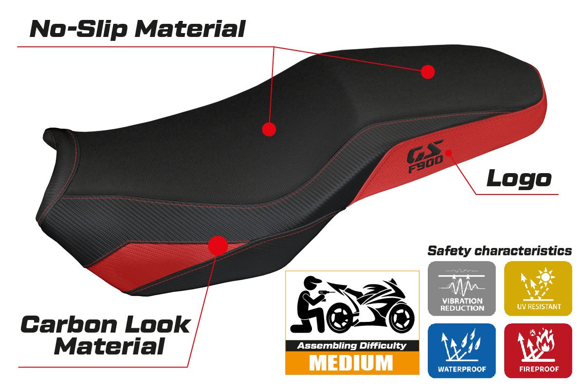 Tappezzeria Italia BMW F900GS Adventure 2025 Seat Cover Red Black