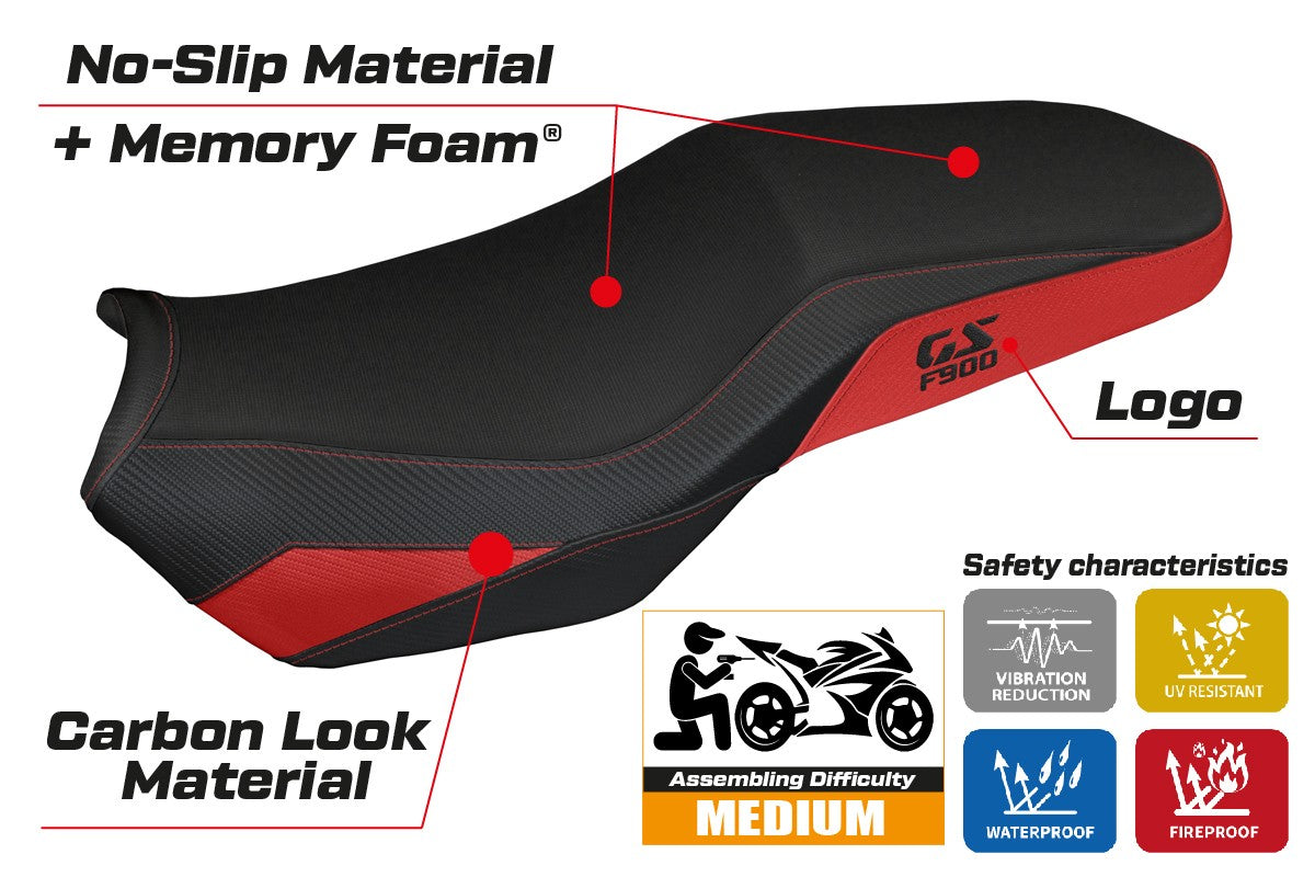 Tappezzeria Italia BMW F900GS Adventure 2025 Seat Cover Comfort Red Black