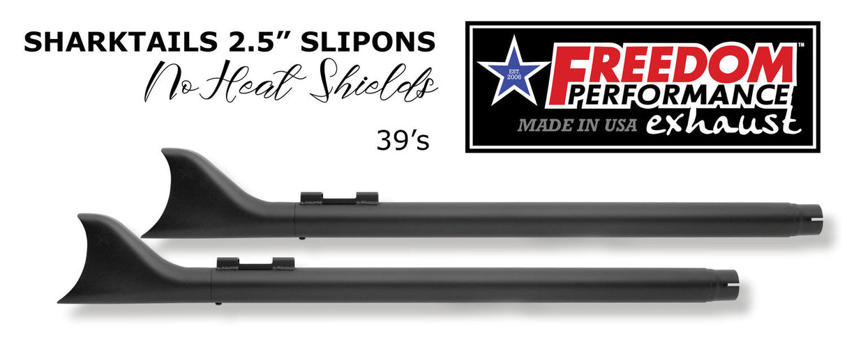 HARLEY FREE WHEELER SHARKTAIL 2.125" SLIP-ONS BUNDLE