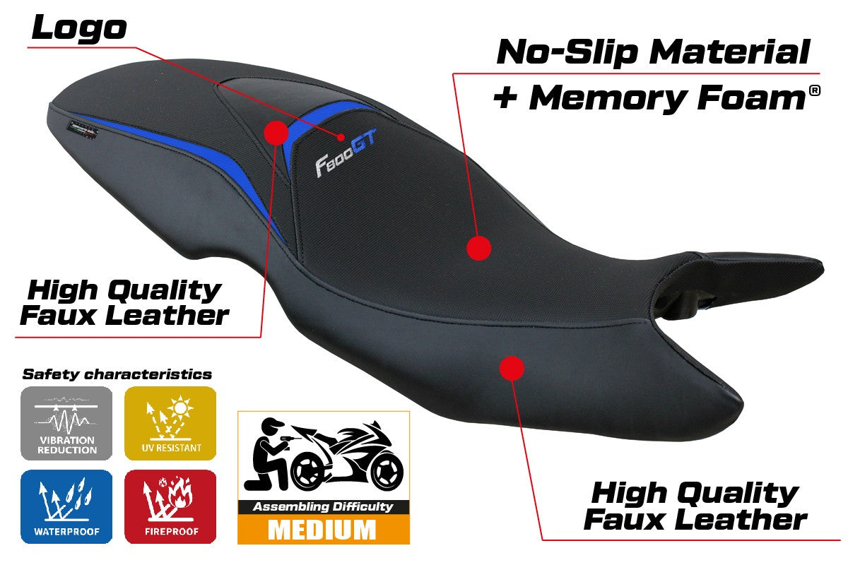 Tappezzeria Italia BMW F800GT 2012 2013 2014 2015 2016 Seat Cover Comfort Blue Black
