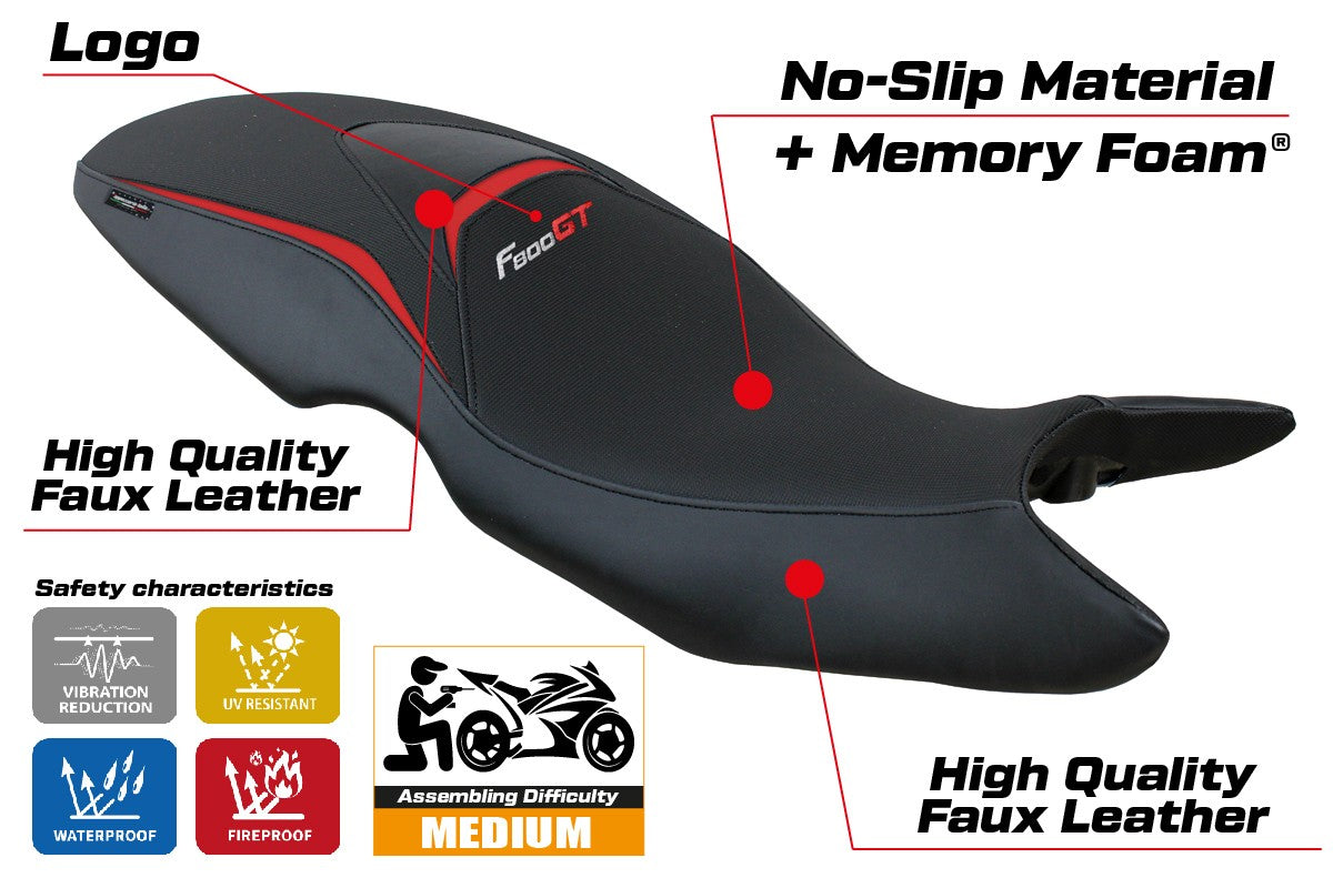 Tappezzeria Italia BMW F800GT 2012 2013 2014 2015 2016 Seat Cover Comfort Red Black