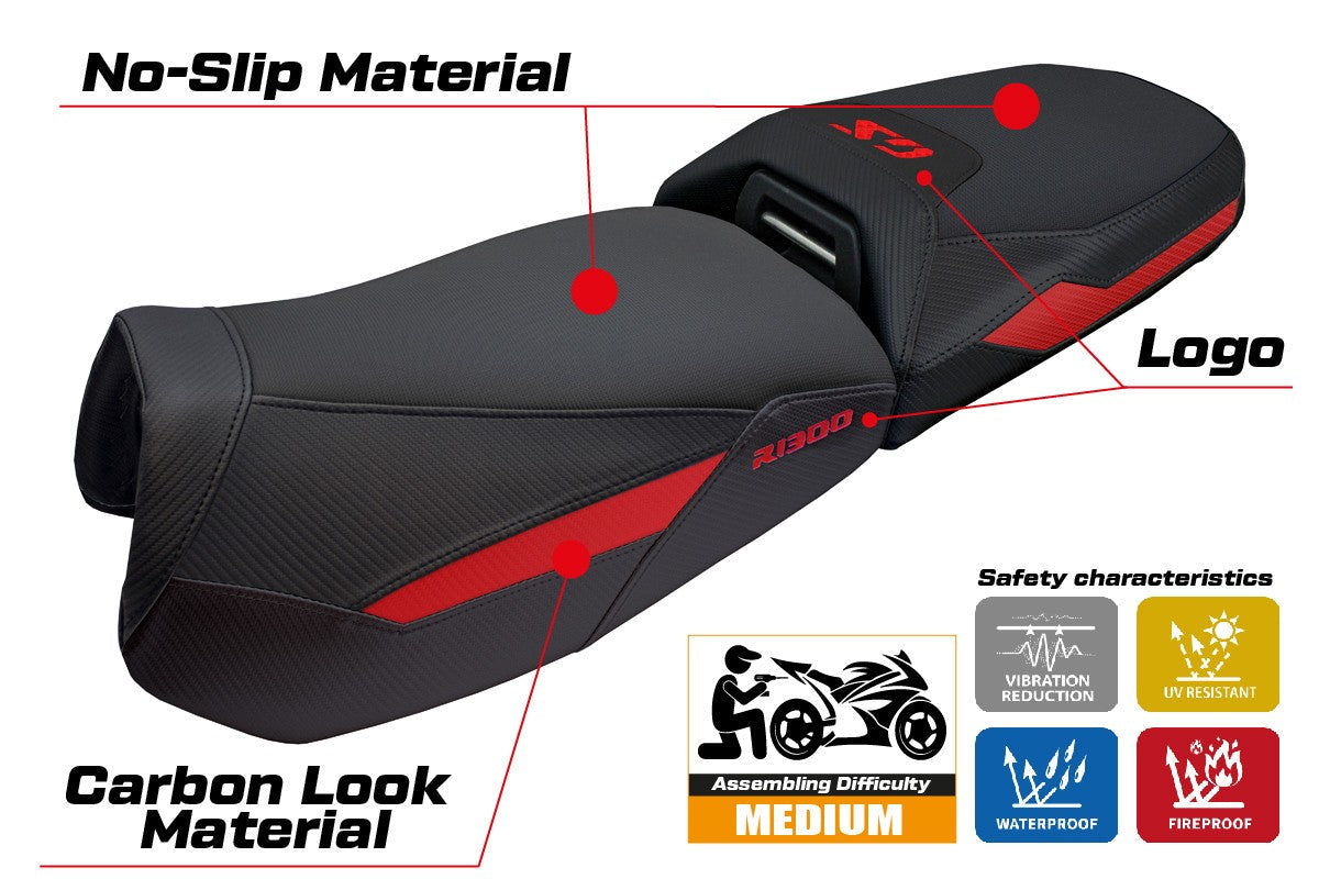 Tappezzeria Italia BMW R1300GS Adventure 2024-2025 Seat Cover Red black