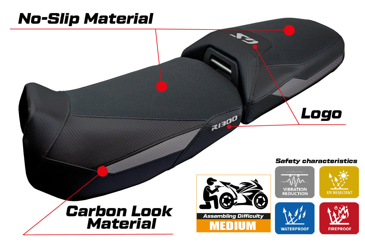 Tappezzeria Italia BMW R1300GS Adventure 2024-2025 Seat Cover Black Grey