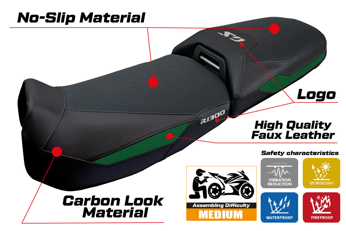 Tappezzeria Italia BMW R1300GS Adventure 2024-2025 Seat Cover Black Army Green