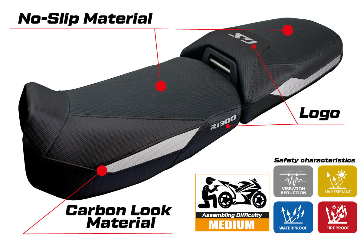 Tappezzeria Italia BMW R1300GS Adventure 2024-2025 Seat Cover Black Silver