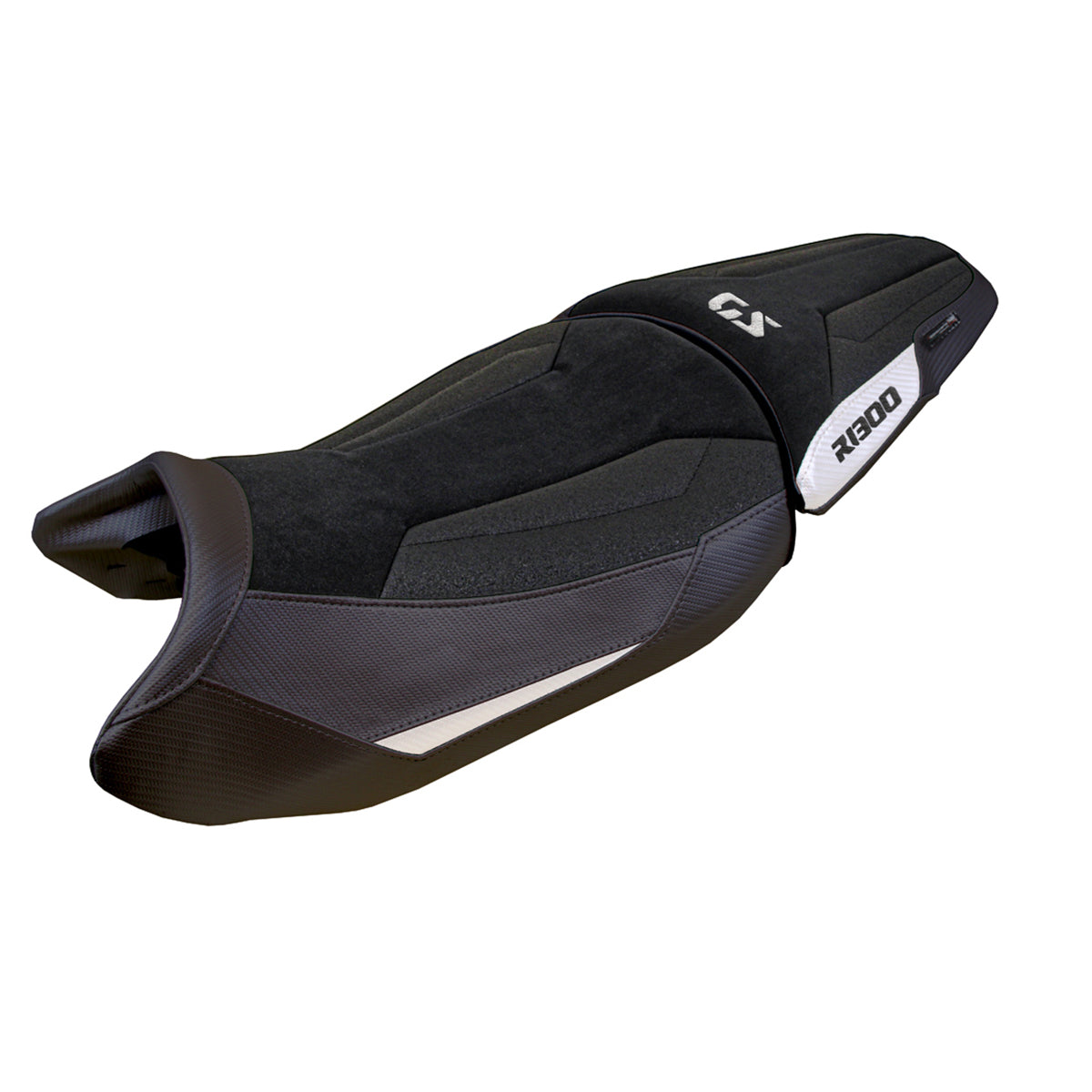 Tappezzeria Italia BMW R1300GS 2023-2025 Standard Seat Cover Ultragrip in White and Black