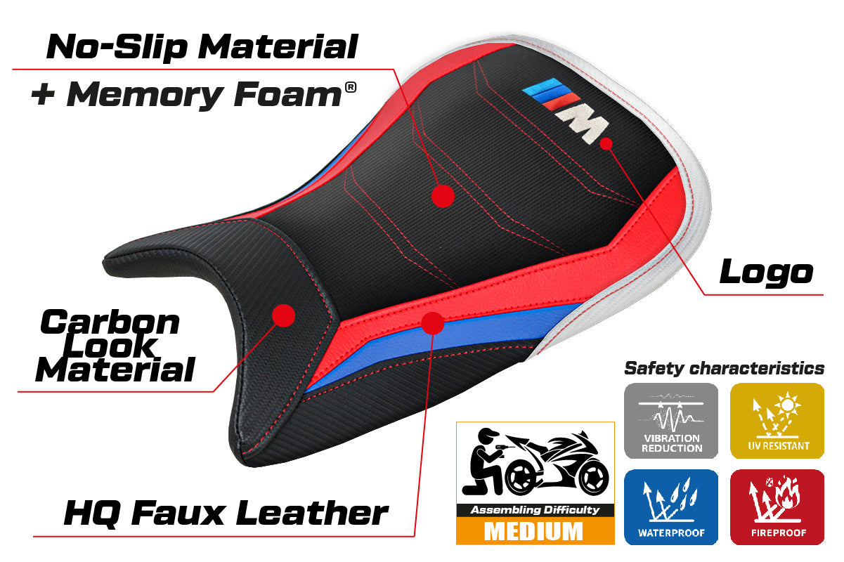 Tappezzeria Italia BMW M1000RR 2021-2022 Seat Cover Comfort in Red, Blue, White and Black