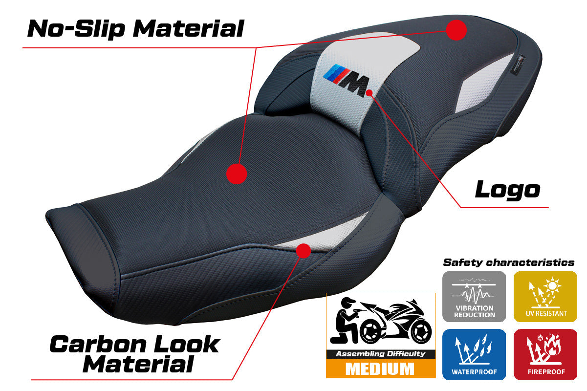 Tappezzeria Italia BMW M1000XR 2024-2025 Seat Cover in Silver Black
