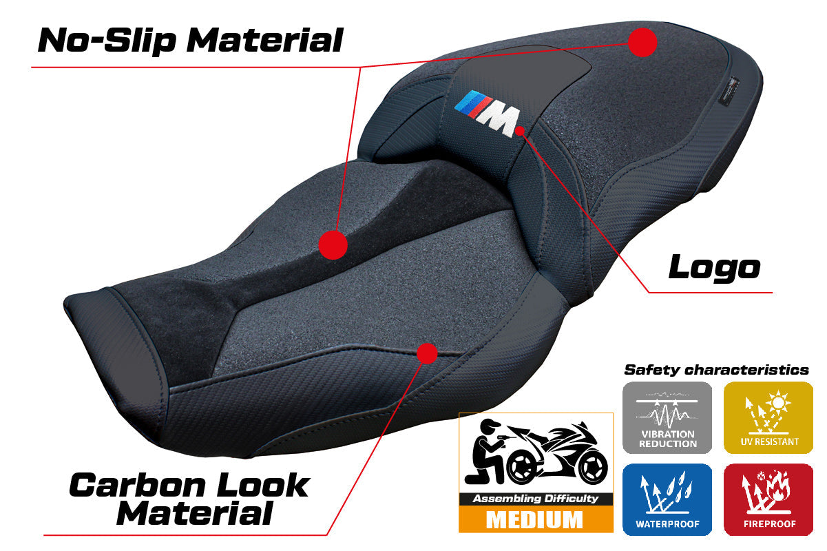 Tappezzeria Italia BMW M1000XR 2024-2025 Seat Cover Ultragrip in Black