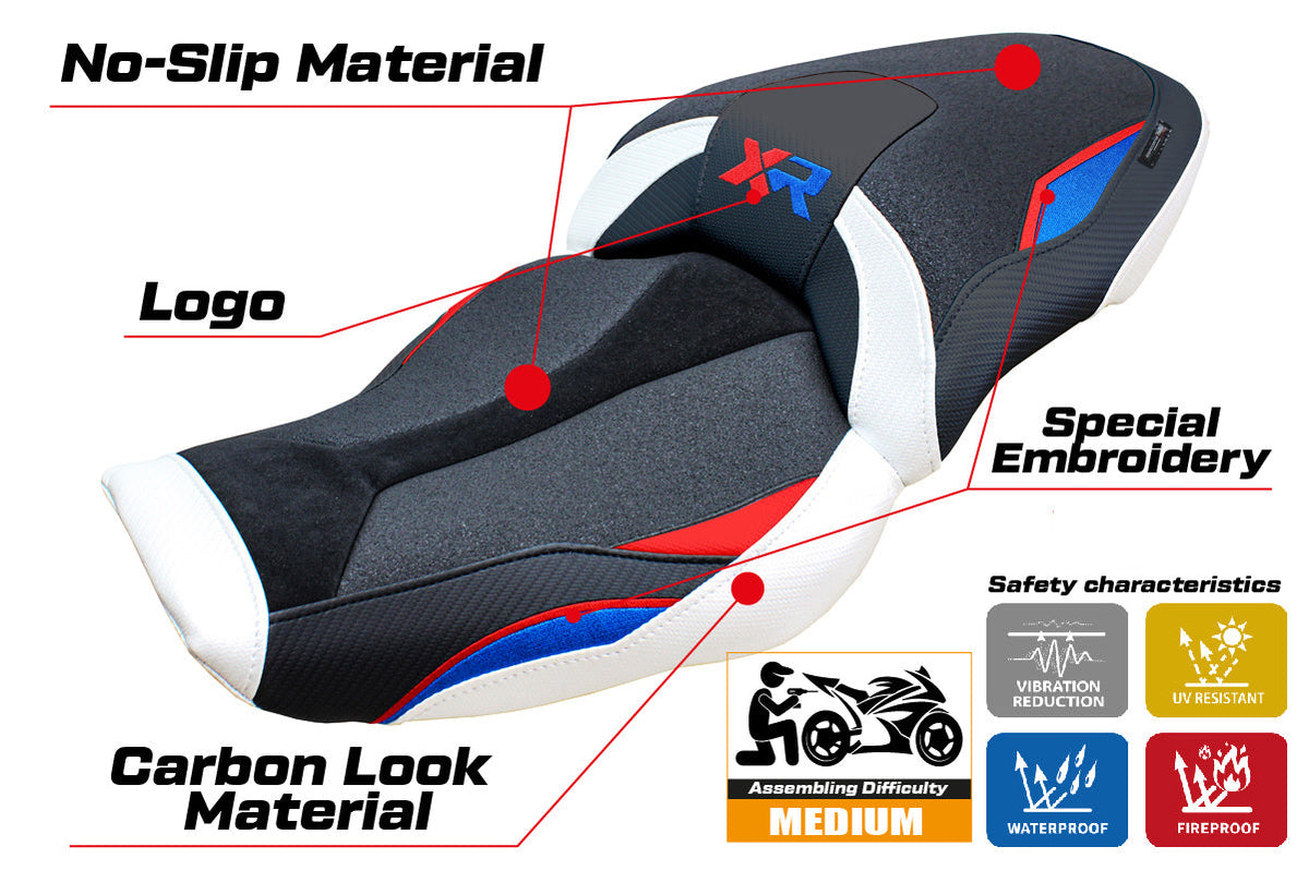 Tappezzeria Italia BMW S1000XR 2024-2025 Seat Cover Ultragrip in Red Blue White and Black