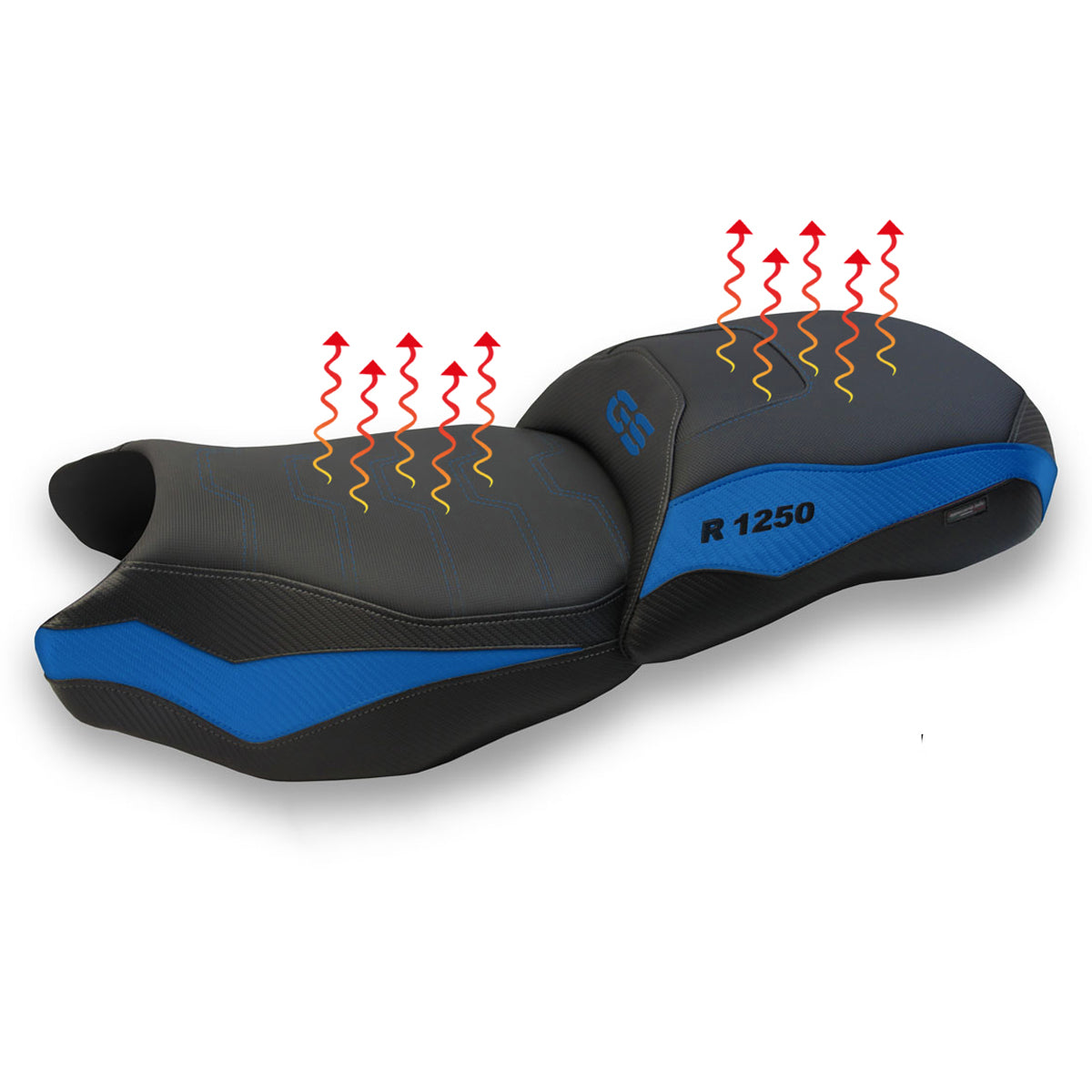 Tappezzeria Italia BMW R1250GS 2019-2023 Comfort Heated Seat Cover in Blue and Black