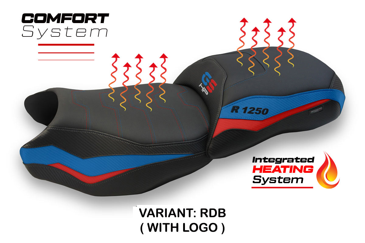 Tappezzeria Italia BMW R1250GS 2019-2023 Comfort Heated Seat Cover in Red and Blue