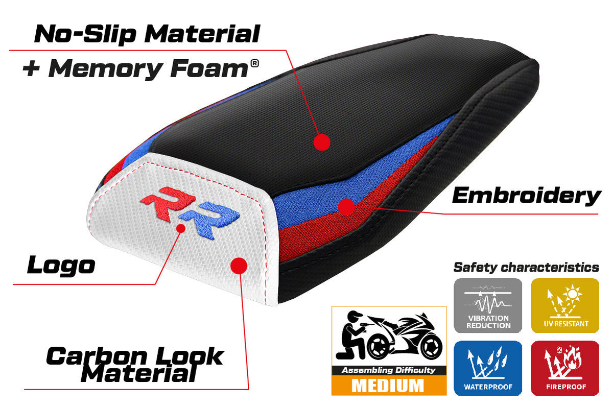Tappezzeria Italia BMW M1000RR 2021-2022 Rear Seat Cover Comfort in Red, Blue, White and Black