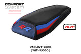 Tappezzeria Italia BMW M1000RR 2021-2022 Rear Seat Cover Comfort in Red, Blue and Black Velvet