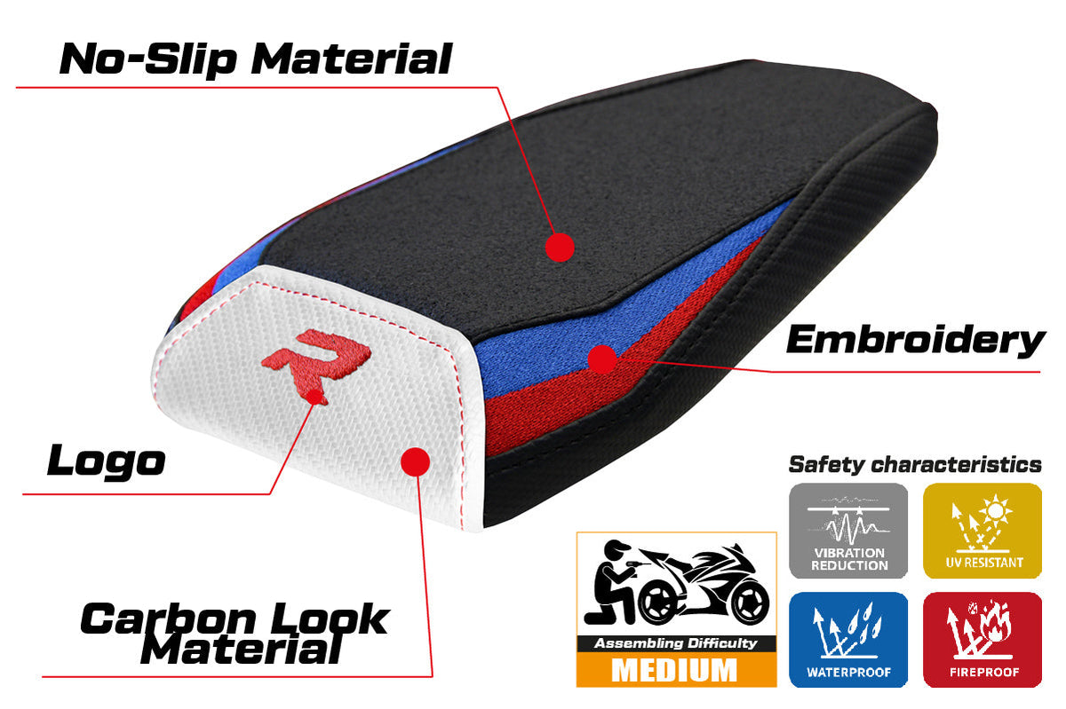 Tappezzeria Italia BMW M1000R 2022-2025 Rear Seat Cover Ultragrip in Red, Blue, White and Black