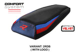 Tappezzeria Italia BMW M1000R 2022-2025 Rear Seat Cover Comfort in Red, Blue and Black Velvet