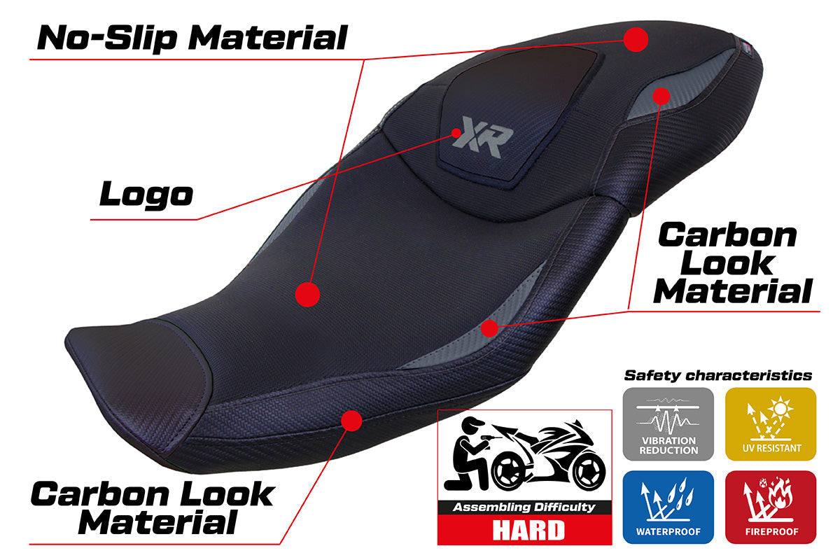 BMW S1000XR 2020-2023 Seat Cover Tappezzeria Italia in Grey and Black