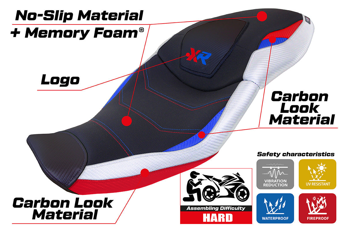 Tappezzeria Italia BMW S1000XR 2020-2023 Seat Cover Comfort in HP SE White and Red