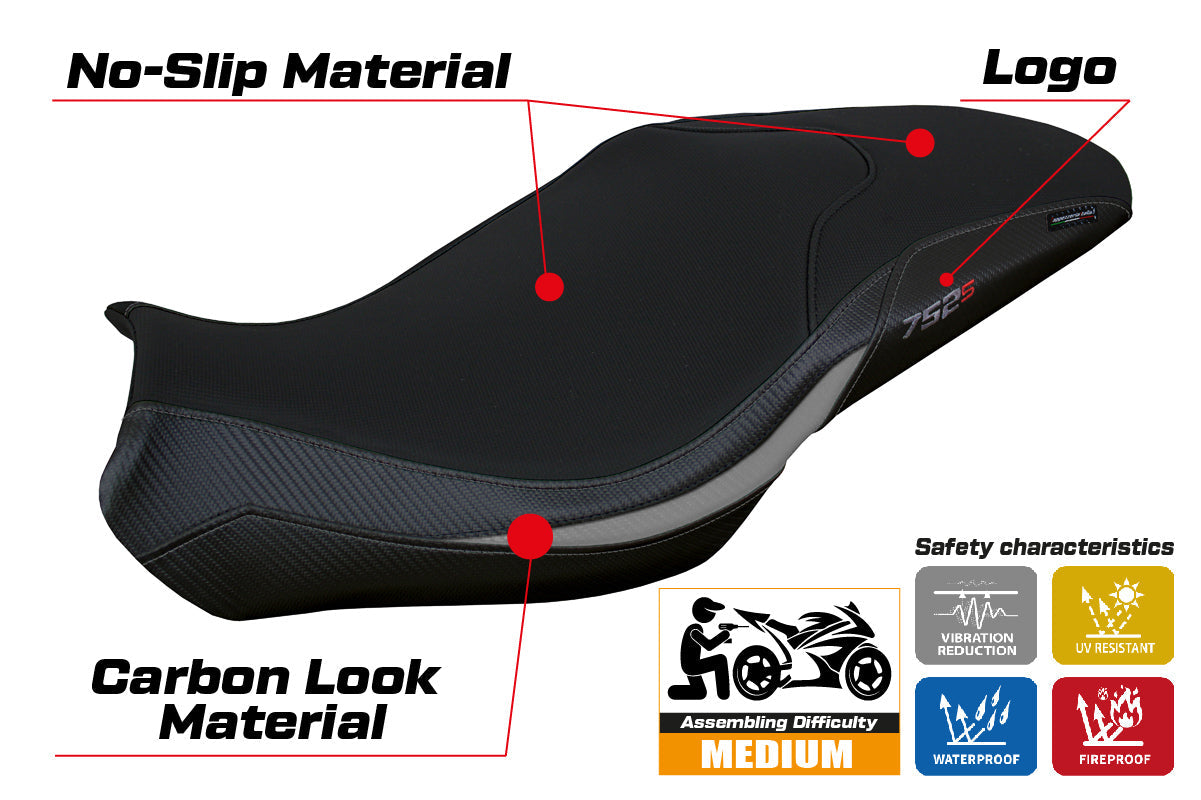 Tappezzeria Italia Benelli 752S 2019-2025 Seat Cover Silver Black