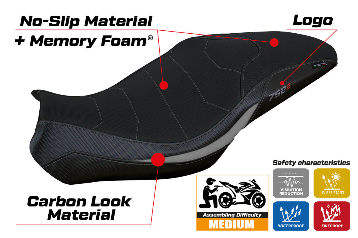 Tappezzeria Italia Benelli 752S 2019-2025 Seat Cover Comfort in Silver