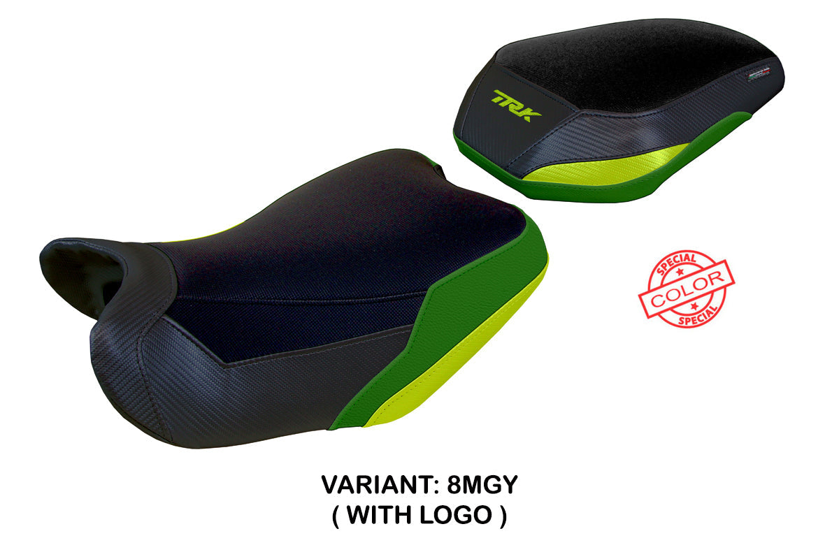 Tappezzeria Italia Benelli TRK 702 2023-2025 Seat Cover in Yellow Army Greenand Black