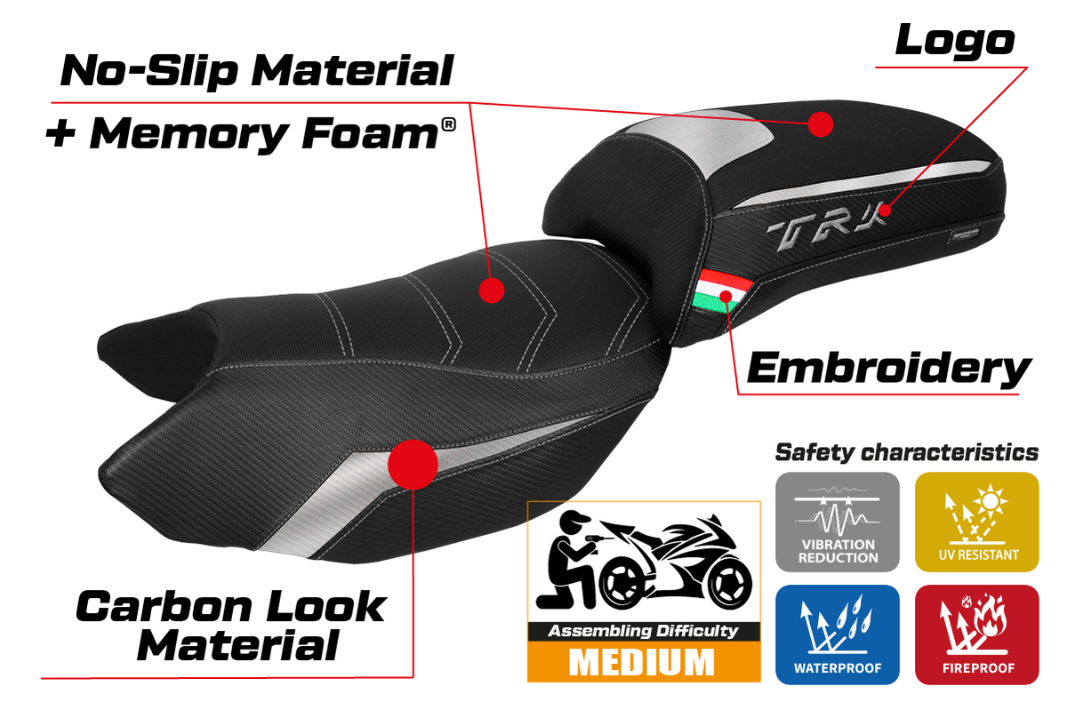 Tappezzeria Italia Benelli TRK 502 2017-2025 Seat Cover Comfort in Silver