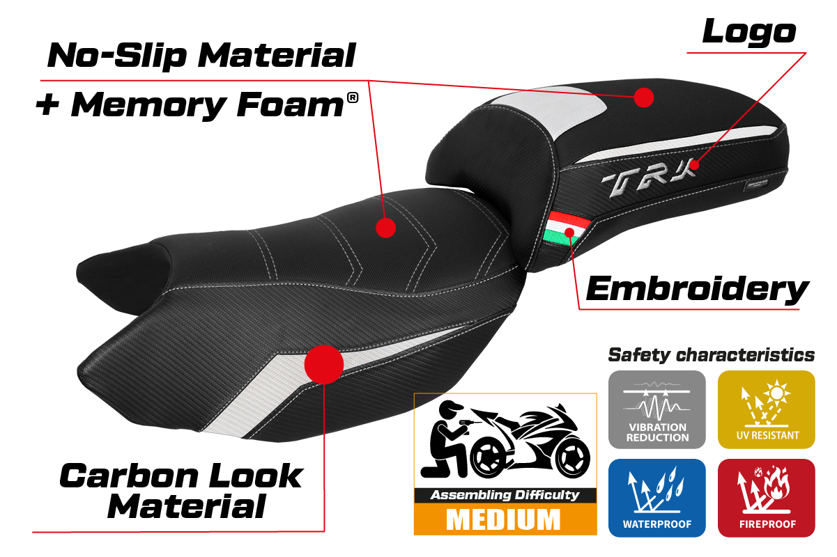 Tappezzeria Italia Benelli TRK 502 2017-2025 Seat Cover Comfort in White