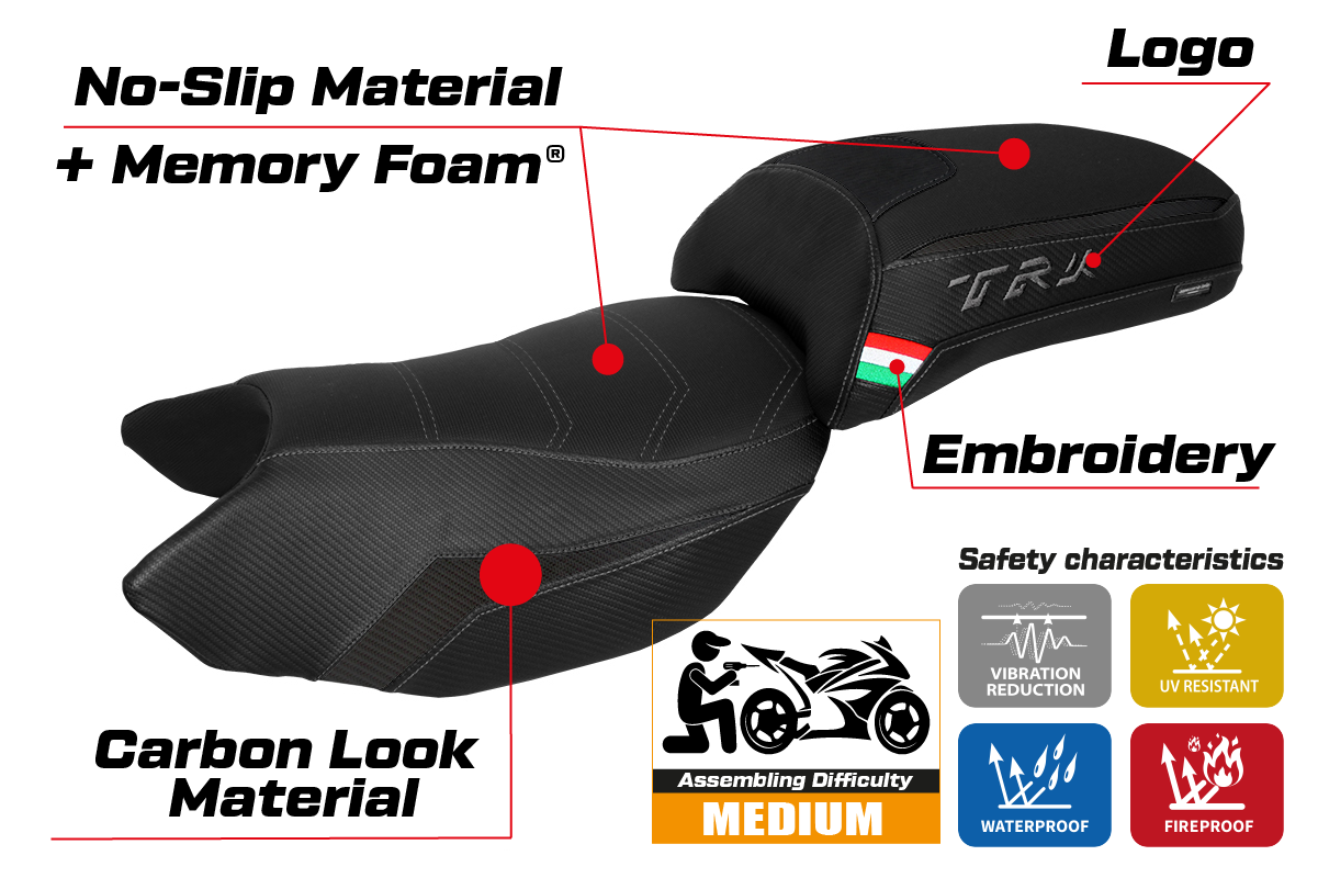 Tappezzeria Italia Benelli TRK 502 2017-2025 Seat Cover Comfort in Black