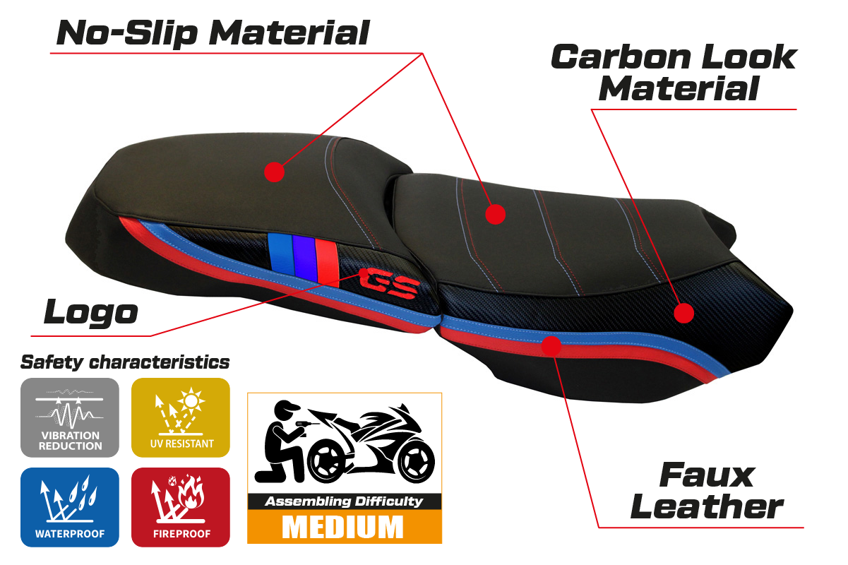 Tappezzeria Italia BMW R1200GS Adventure 2013-2018 Seat Cover in Black