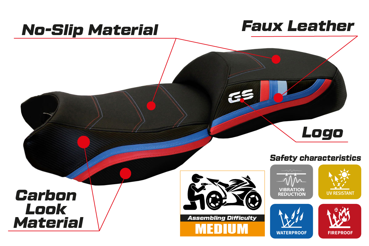 Tappezzeria Italia BMW R1200GS 2013-2018 Seat Cover in Black