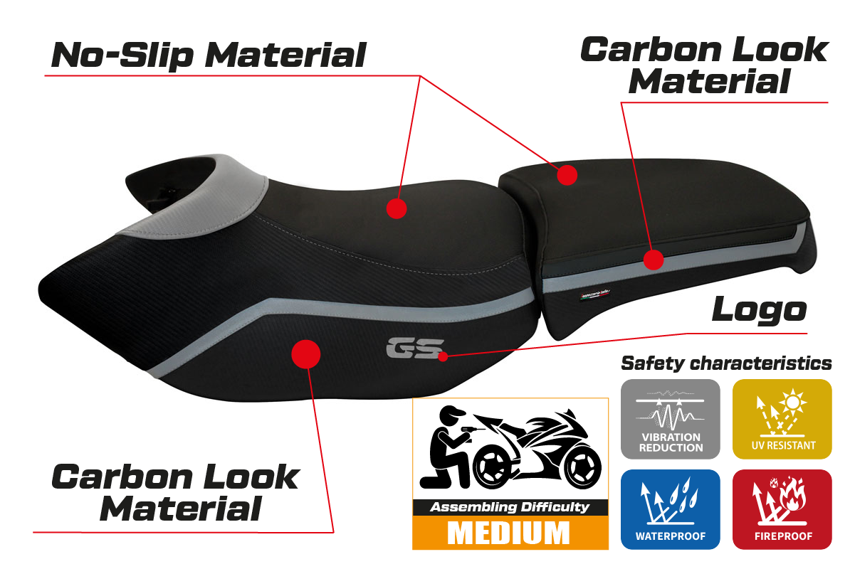 Tappezzeria Italia BMW R1200GS Adventure 2006-2012 Seat Cover in Silver