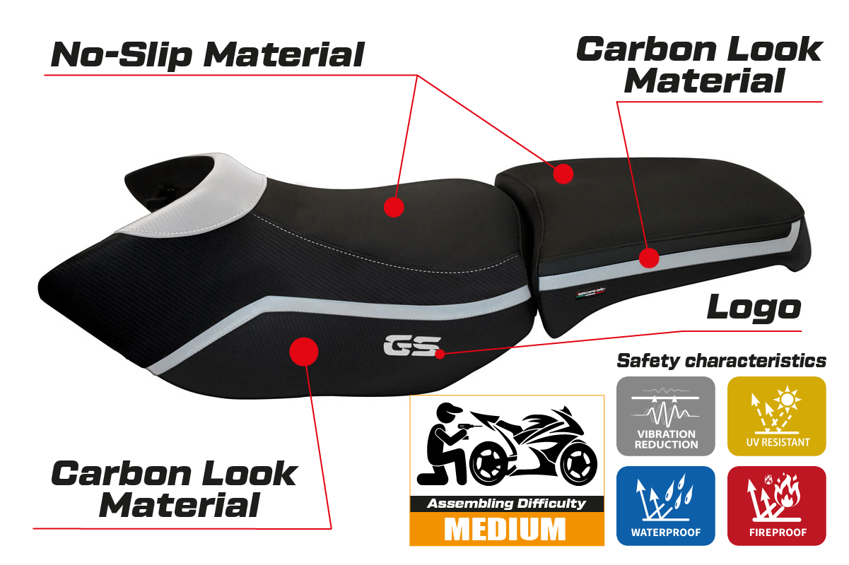 Tappezzeria Italia BMW R1200GS Adventure 2006-2012 Seat Cover in White